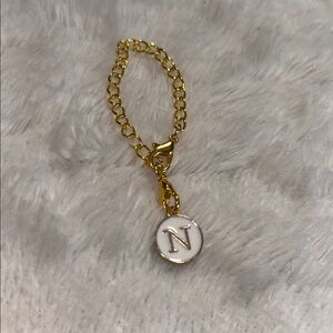 Gold Initial Charm Bracelet for tumblers